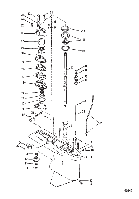 Gear Housing Driveshaft - Counter Rotation