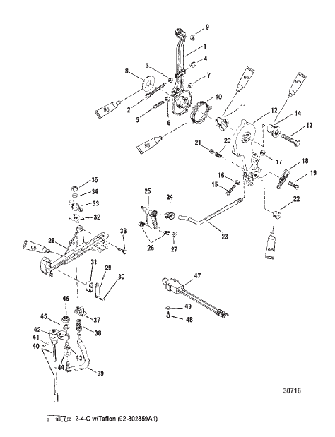 THROTTLE LEVER AND SHIFT SHAFT