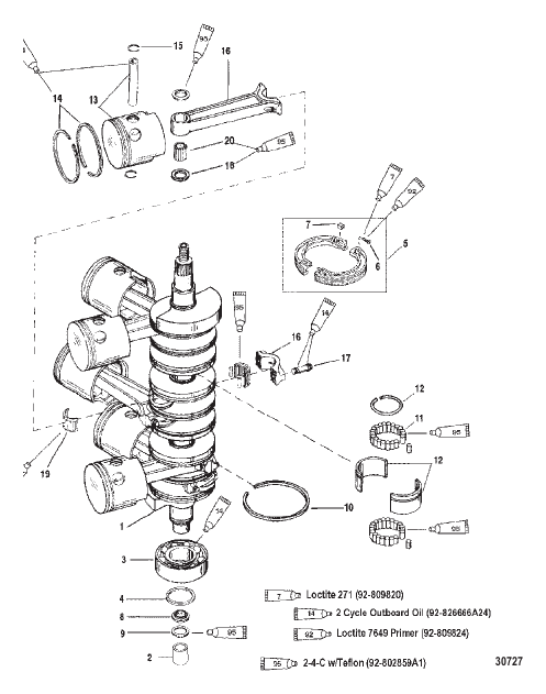 CRANKSHAFT PISTONS AND CONNECTING RODS