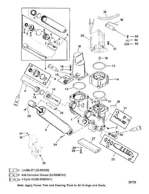 POWER TRIM COMPONENTS (REMOVEABLE PUMP HOUSING) Metal Motor Housing