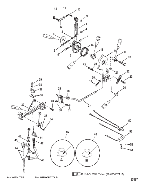 THROTTLE LEVER AND SHIFT SHAFT