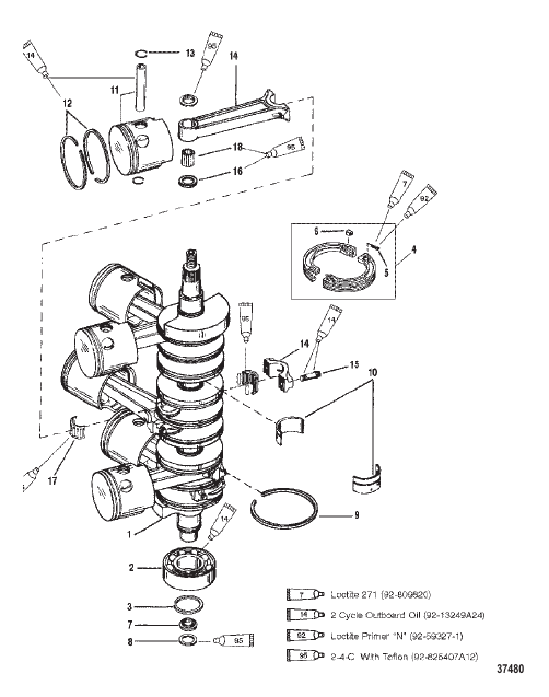 CRANKSHAFT PISTONS AND CONNECTING RODS