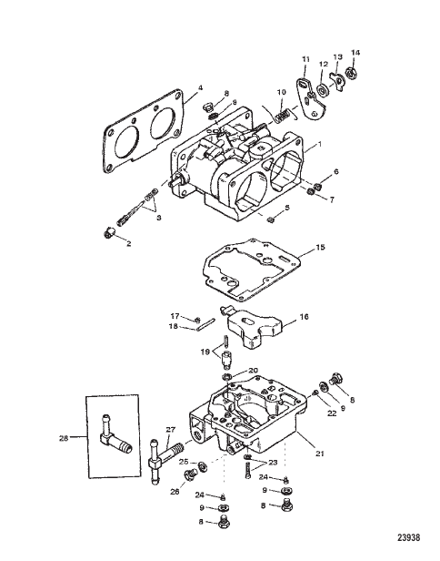 CARBURETOR (SEAPRO/MARATHON) (S/N-0G303045 & BELOW)