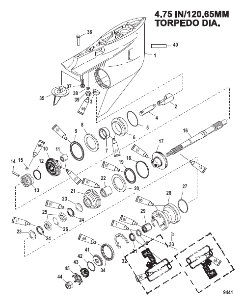 Gear Housing Propeller Shaft - Counter Rotation