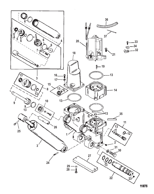 Power Trim Components (Removable Pump Housing) Metal Motor Housing