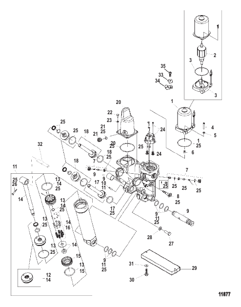 Power Trim Components (Cast Pump Housing) Metal Motor Housing