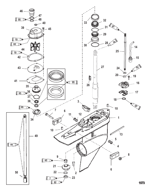 Gear Housing Driveshaft-Standard/Counter-FleetMaster