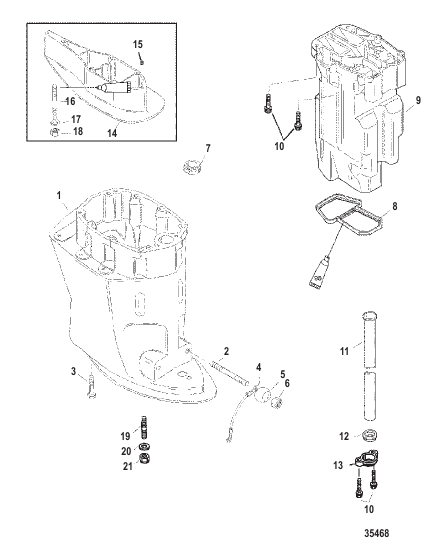 Driveshaft Housing and Exhaust Tube