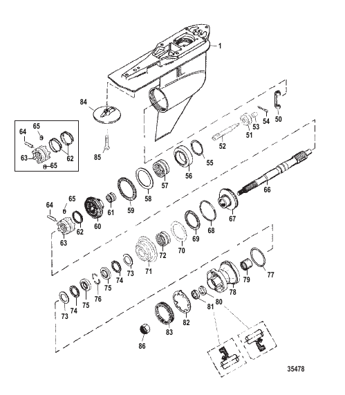 Gear Housing Propeller Shaft-Counter-FleetMaster