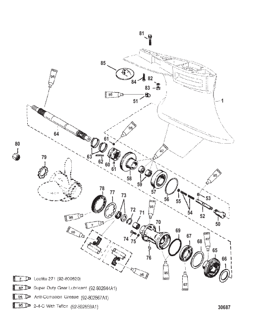 GEAR HOUSING (PROP SHAFT)(STANDARD ROTATION)(SPORTMASTER)