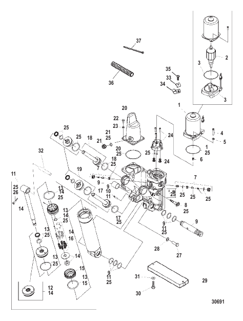 POWER TRIM COMPONENTS Metal Motor Housing