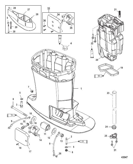 Driveshaft Housing and Exhaust Tube