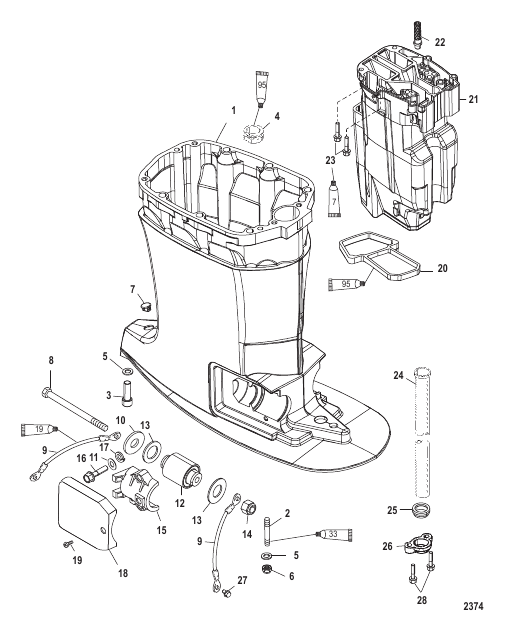 Driveshaft Housing and Exhaust Tube