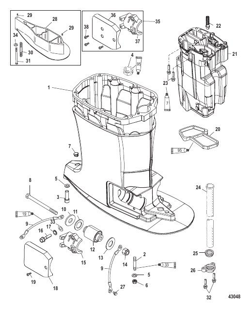 Driveshaft Housing and Exhaust Tube