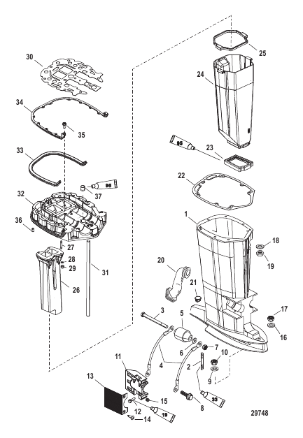 Driveshaft Housing and Exhaust Tube