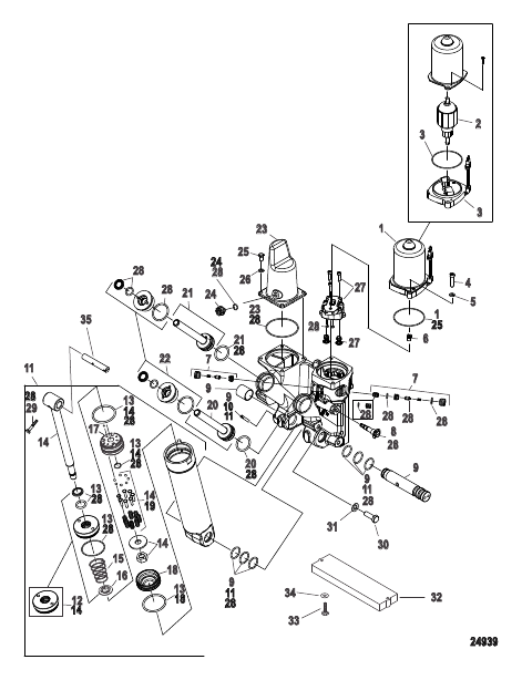 Power Trim Components Metal Motor Housing