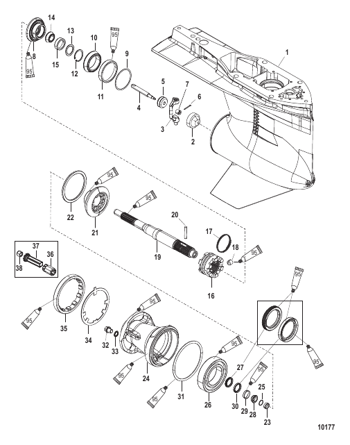 Gear Housing Propeller Shaft - Standard Rotation