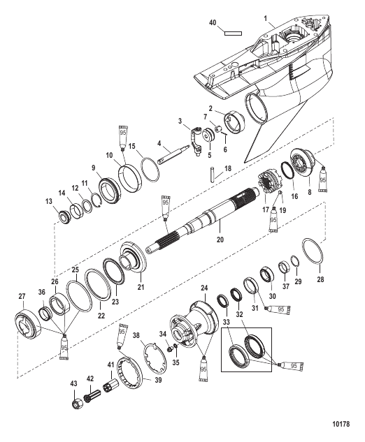 Gear Housing Propeller Shaft - Counter Rotation