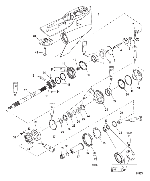 Gear Housing Prop Shaft - FleetMaster Serial Number - 1E053148 and Below