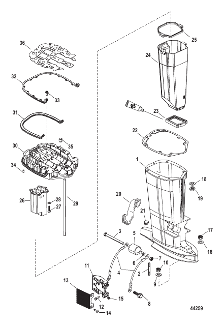 Driveshaft Housing and Exhaust Tube