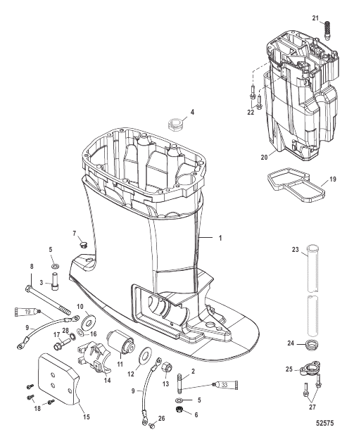 Driveshaft Housing and Exhaust Tube