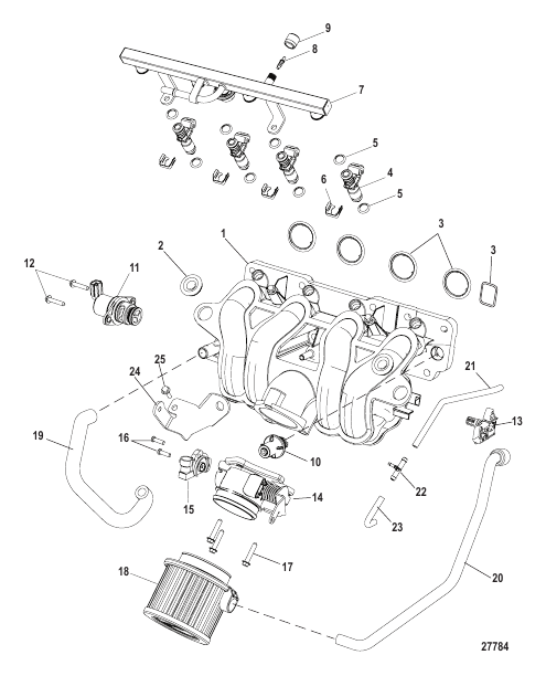 Induction System Fuel Rail, Throttle Body, Intake Manifold