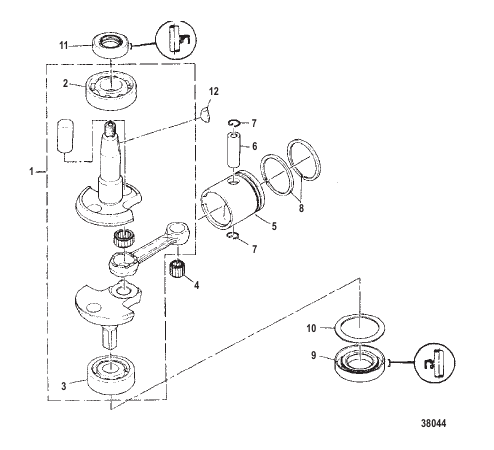 CRANKSHAFT AND PISTON