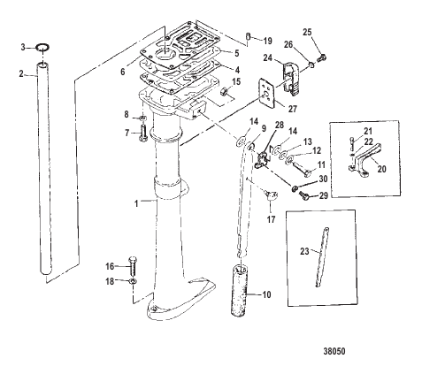 DRIVESHAFT HOUSING AND STEERING HANDLE