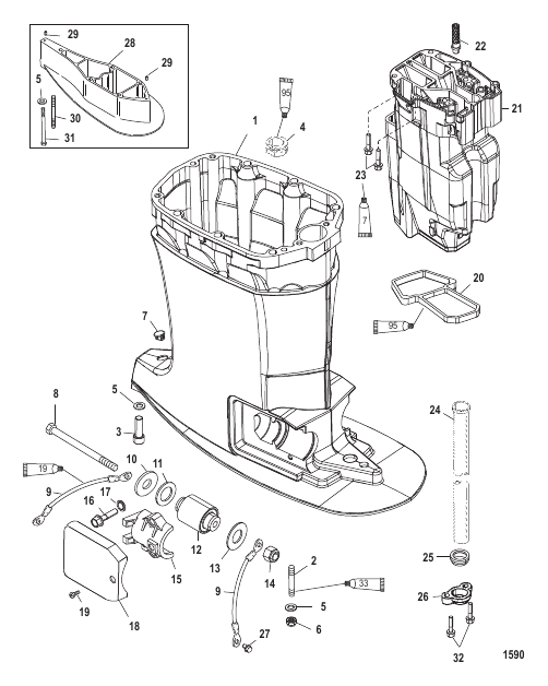 Driveshaft Housing and Exhaust Tube