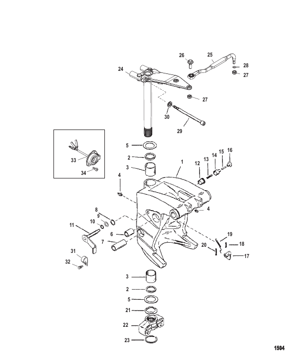 Swivel Bracket And Steering Arm (Short)