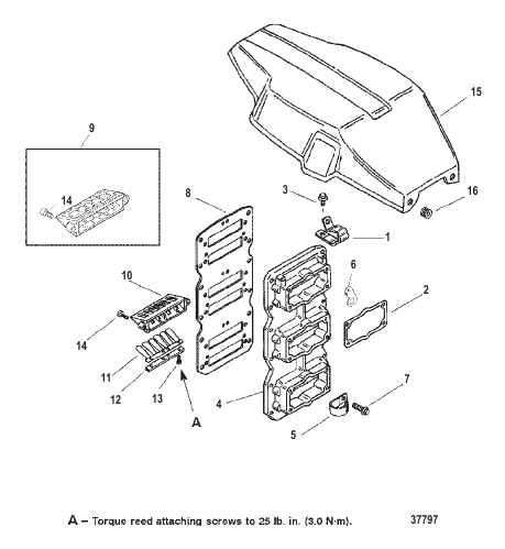 REED BLOCK/FLYWHEEL COVER