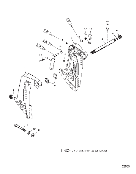 TRANSOM BRACKETS (S/N-0G590000 AND UP)