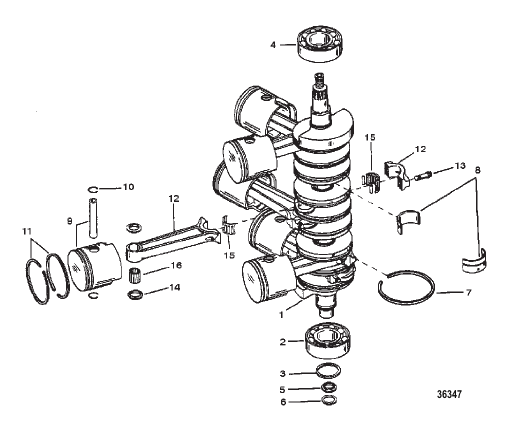 CRANKSHAFT PISTONS, AND CONNECTING RODS