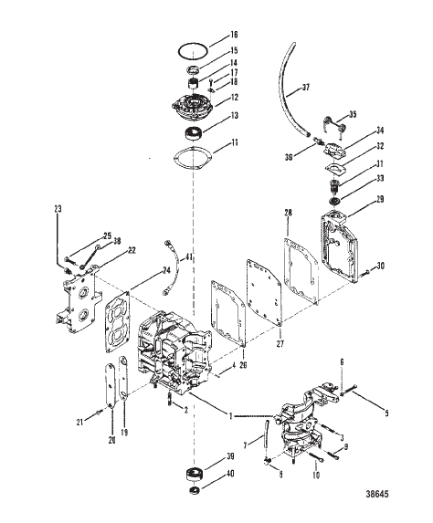 CYLINDER BLOCK AND CRANKCASE