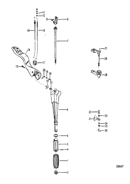 STEERING HANDLE AND THROTTLE LINKAGE