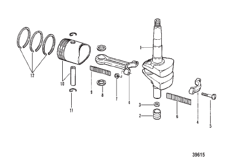 CRANKSHAFT, PISTON AND CONNECTING ROD ASSEMBLY