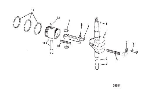 CRANKSHAFT, PISTON AND CONNECTING ROD