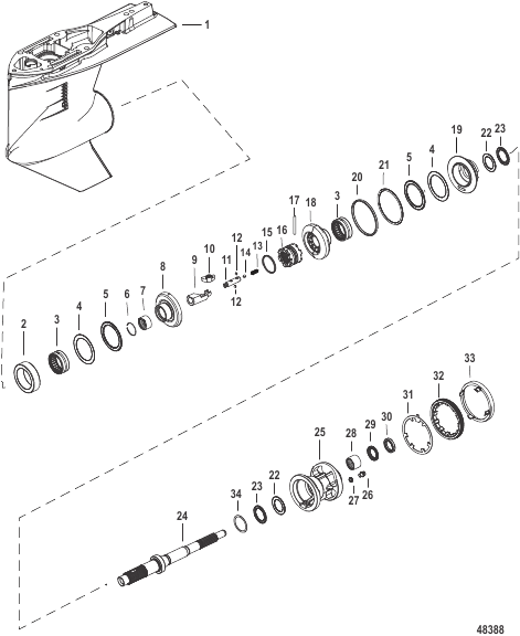 Gear Housing, Propeller Shaft, Counter 2B172248 and Below