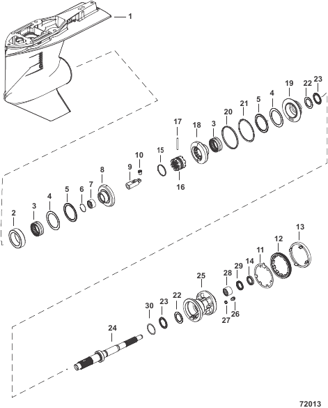Gear Housing, Propeller Shaft, Counter 2B172249 thru 2B205521