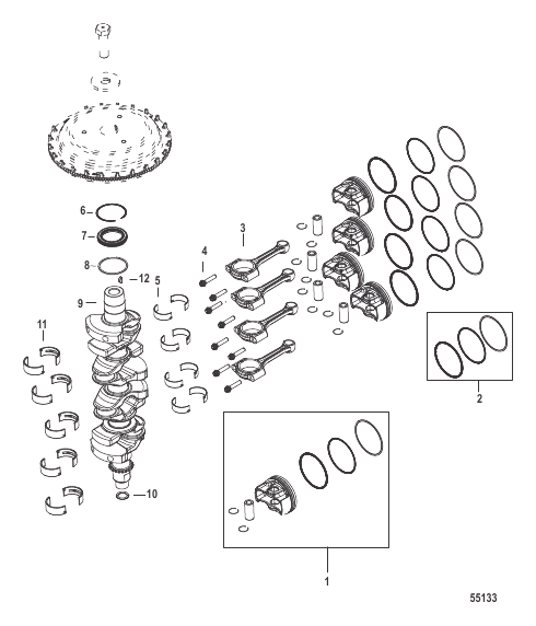 Crankshaft, Pistons and Connecting Rods
