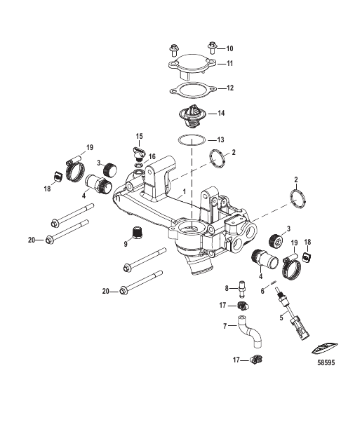 Raw Water Cooling Crossover Assembly