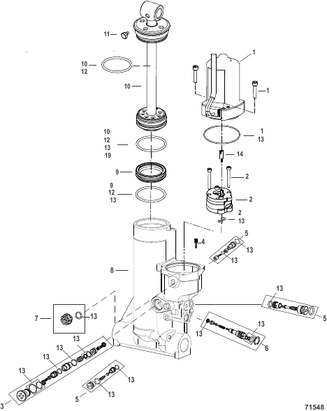 Power Trim Assembly Components - 3B020121 and Up