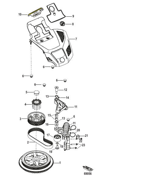 Flywheel and Tensioner Assembly