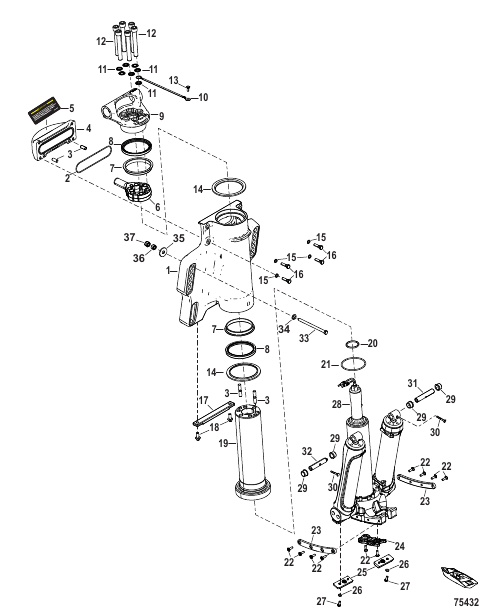 Power Trim/Transom Assembly Counter Rotation