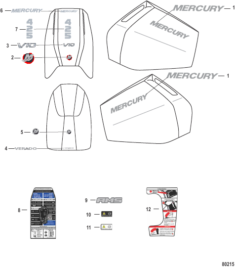 Decals Cowl, Maintenance, Transom