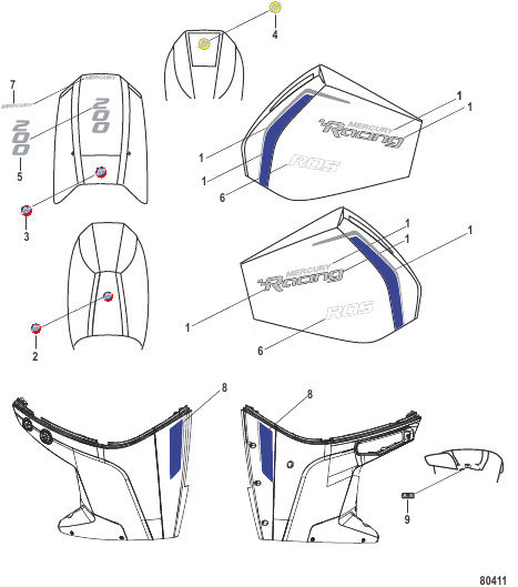Decals - ROS Models Only Top Cowl, Accent Panel and Lower Cowl