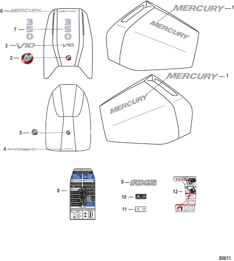 Decals Cowl, Maintenance, Transom