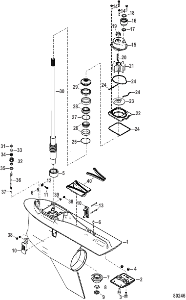 Gear Housing, Driveshaft, 6.44 Torpedo (2.08 Gear Ratio)