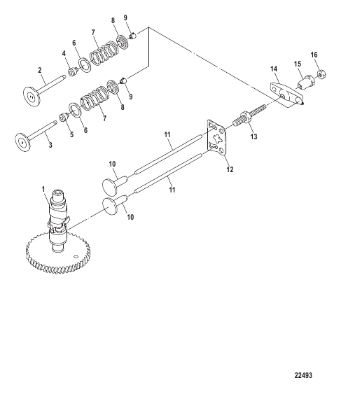 Camshaft and Valves Serial # 0R318096 and Up