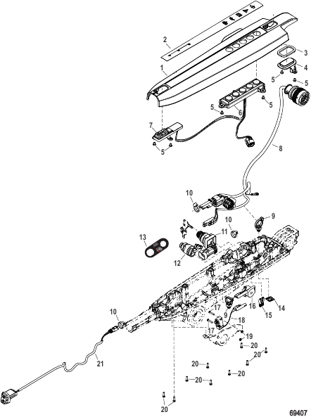 Tiller Handle Cover and Electrical (Mid Mount)
